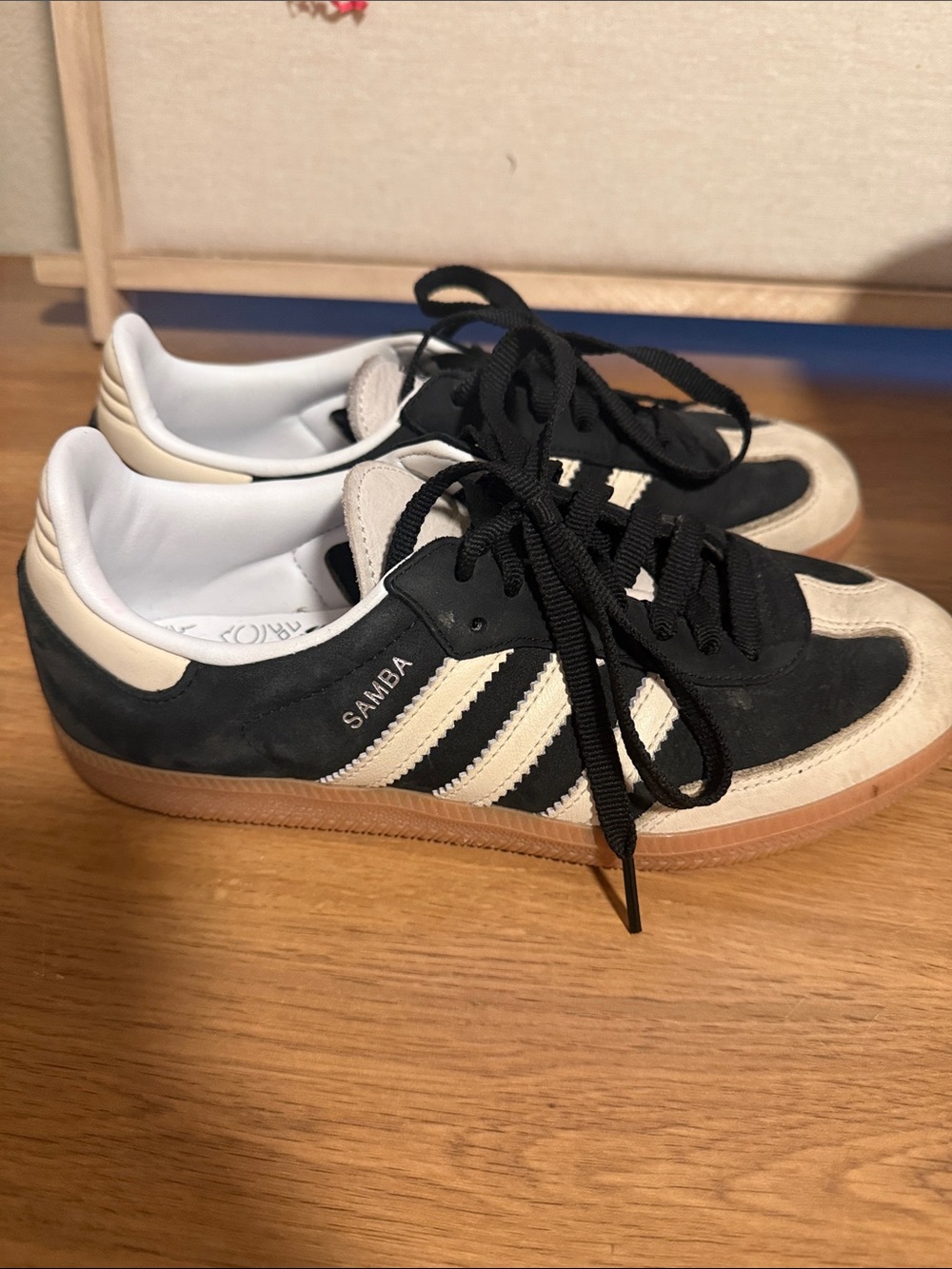 adidas Samba Black and Cream Suede Sneakers
